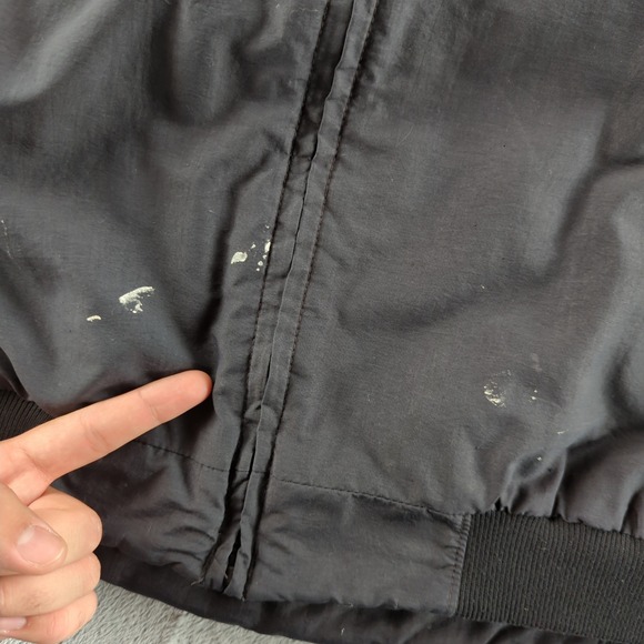 Polaris Bomber Jacket Mens Large Red Black Nylon Full Zip Coat Spellout Logo - Picture 8 of 15